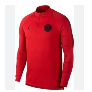 Psg Jumpman 1/4 zip red large soccer warmup like new